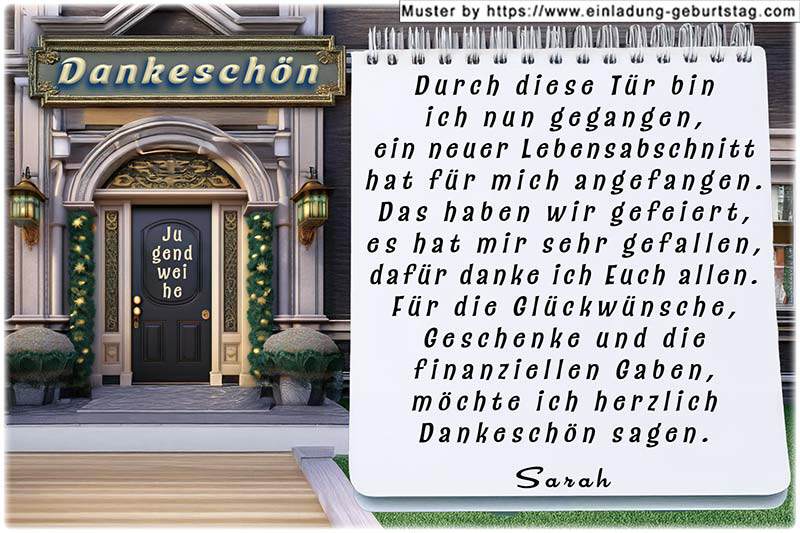 die Danksagungskarte zur Jugendweihe mit deinem Foto und der Filmklappe