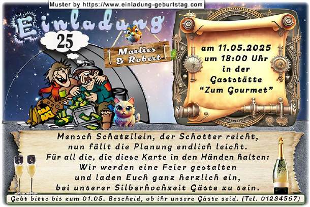 lustige Einladung Silberhochzeit - der Schotter