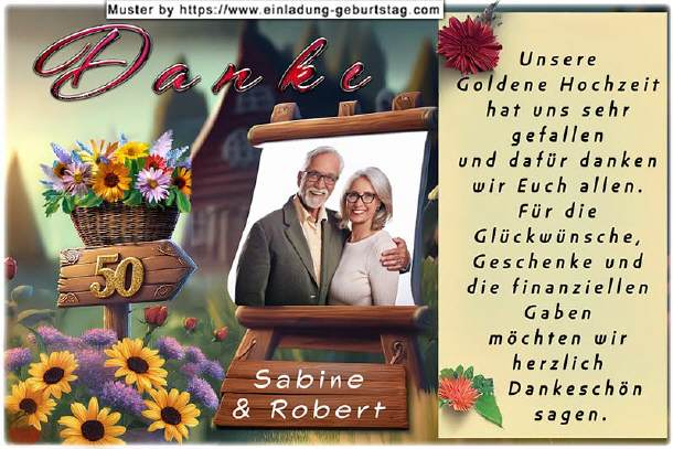 Danksagung Goldene Hochzeit - die Staffelei