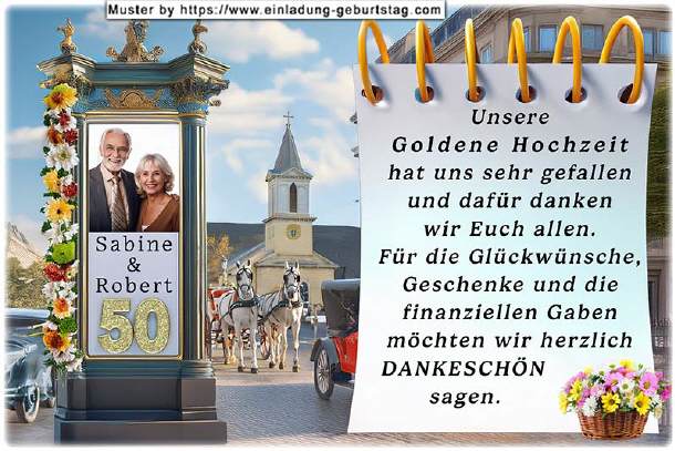 Danksagung Goldene Hochzeit - die Litfaßsäule