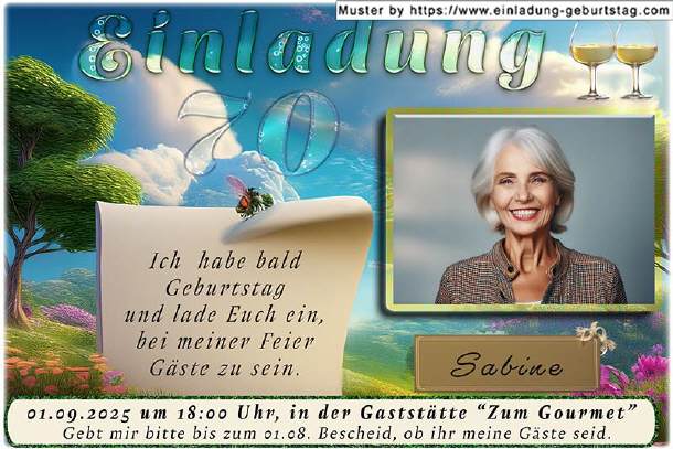 Einladung Geburtstag, Foto mit Kontur