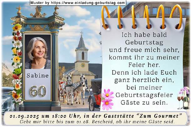 Einladung Geburtstag - Foto auf einer Litfaßsäule