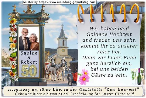 Einladung Goldene Hochzeit - die Litfaßsäule