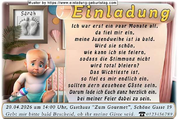 coole Einladung Jugendweihe - erste Planungen