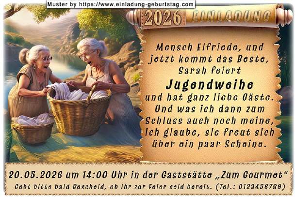 coole Einladung Jugendweihe - tratschen