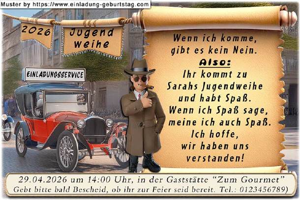 coole Einladung Jugendweihe - klare Ansage