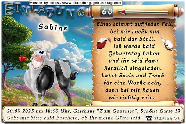 lustige Einladung Geburtstag, hier rockt der Stall