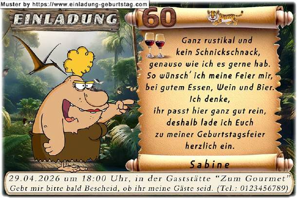 lustige Einladung Geburtstag - kein Schnickschnack