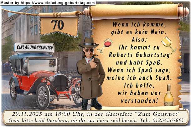 lustige Einladung Geburtstag - die Aufforderung