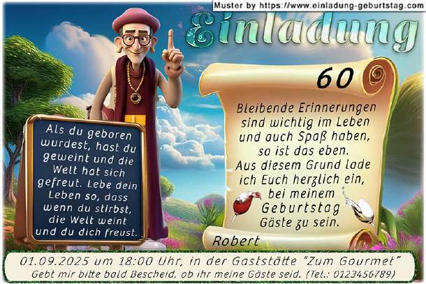lustige Einladung Geburtstag - die Weisheit
