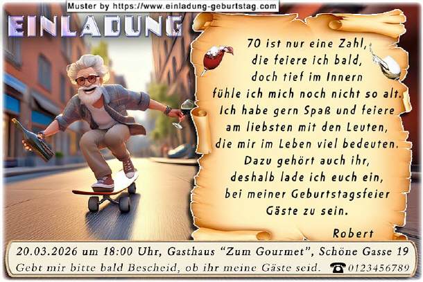 lustige Einladung Geburtstag - jung geblieben