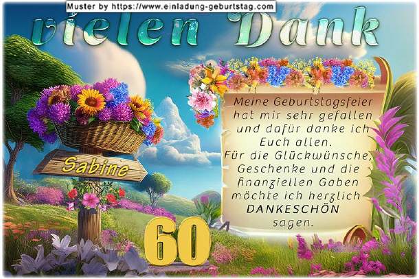 Danksagungskarte Geburtstag - das Naturgemälde