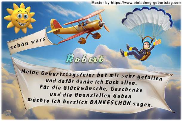 lustige Danksagungskarte Geburtstag - das Flugzeug