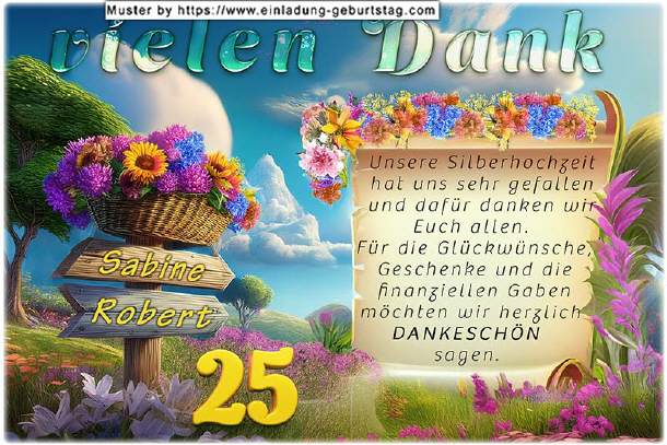 Danksagung Silberhochzeit, Naturgemälde