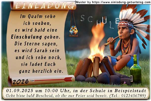 lustige Einladung Einschulung - die Vorhersehung