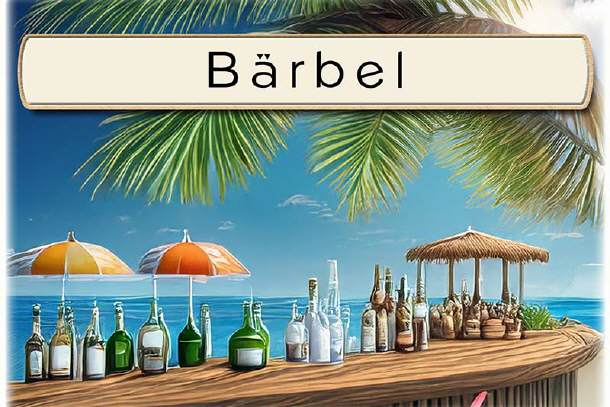 Tischkarte Geburtstag - die Strandbar