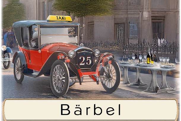 Tischkarte Silberhochzeit - das originelle Taxi