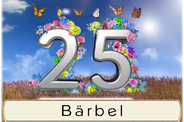 Tischkarte Silberhochzeit - die Jubiläumszahl