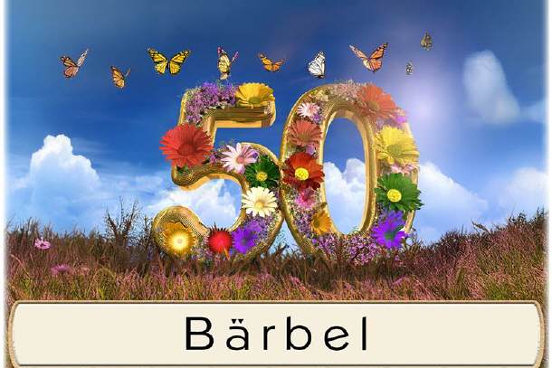 Tischkarte Goldene Hochzeit - die Jubiläumszahl