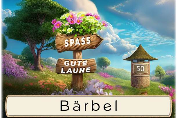 Tischkarte Goldene Hochzeit - der Spaßwegweiser