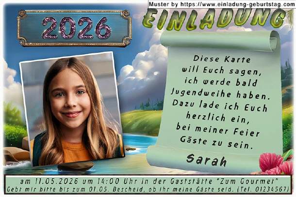 Einladung Jugendweihe mit deinem Foto