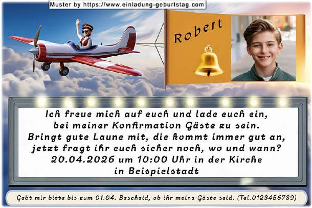 Einladung Konfirmation -  Foto auf Werbebanner