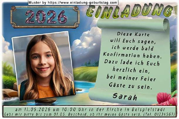 Einladung Konfirmation mit deinem Foto