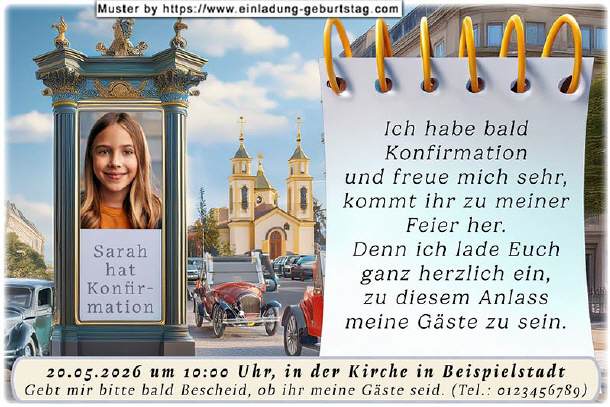 Einladung Konfirmation - die Litfaßsäule