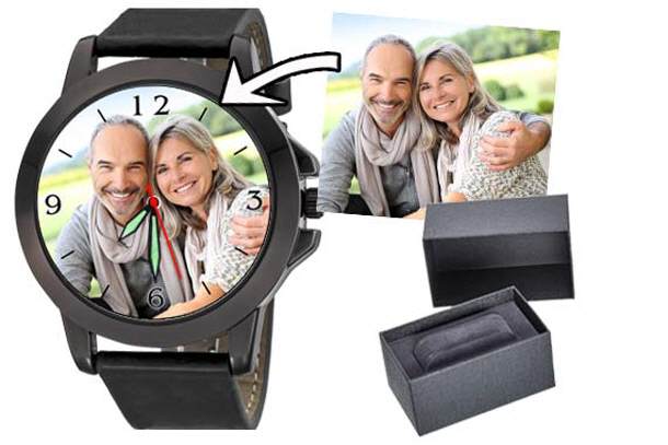 personalisierte Armbanduhr Classic schwarz Herren