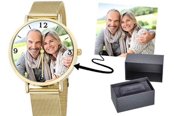 personalisierte Armbanduhr Milanaiseband Gold