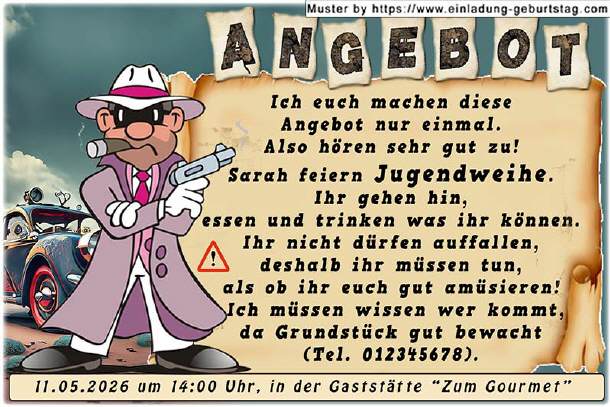 coole Einladung Jugendweihe - das Angebot