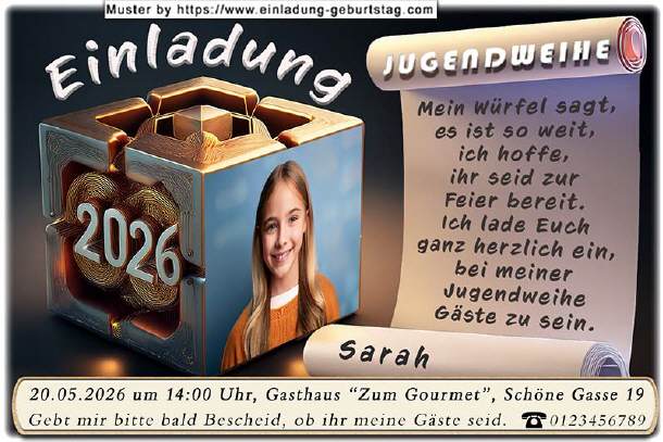 Einladung Jugendweihe - der Fotowürfel