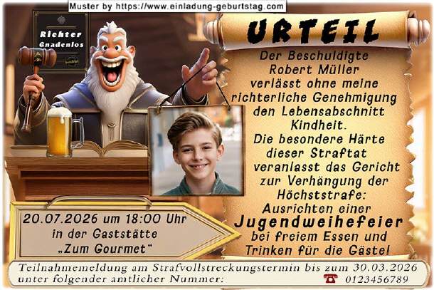 Einladung Jugendweihe Foto - das Urteil