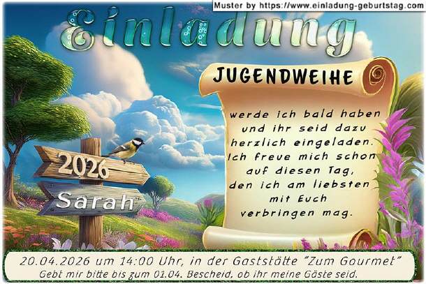 Einladung Jugendweihe - der Wegweiser