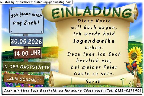 Einladung Jugendweihe - der Wegweiser