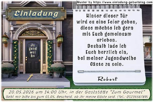 Einladung Jugendweihe - die Tür