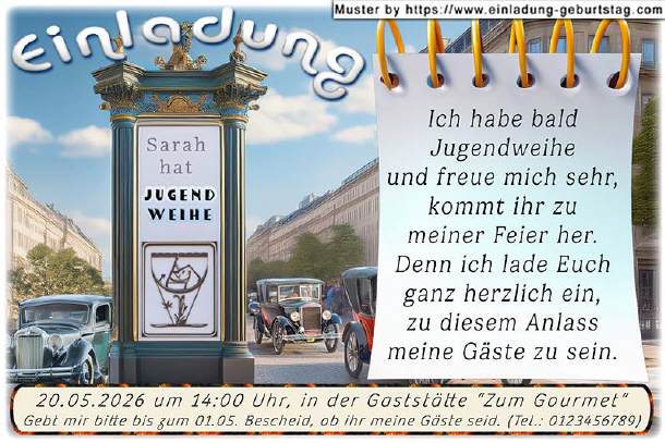 Einladung Jugendweihe - die Litfaßsäule