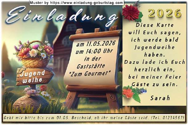 Einladung Jugendweihe - die Staffelei