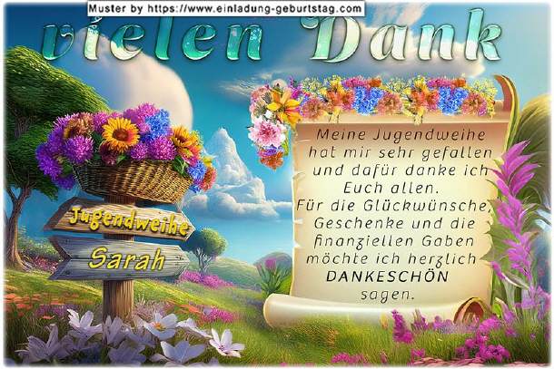 Danksagungskarte Jugendweihe - der Wegweiser