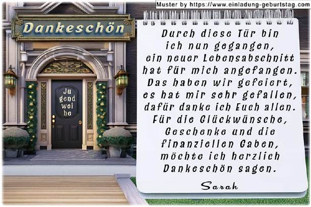 Danksagungskarte Jugendweihe - die Tür