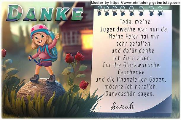 Danksagungskarte Jugendweihe - lebensfroh