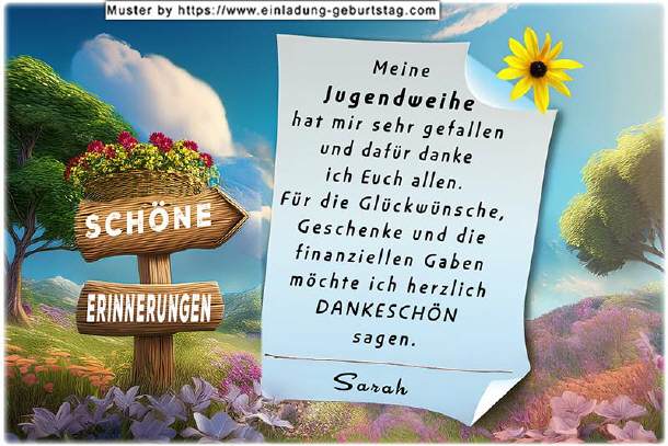 Danksagungskarte Jugendweihe - Erinnerungen