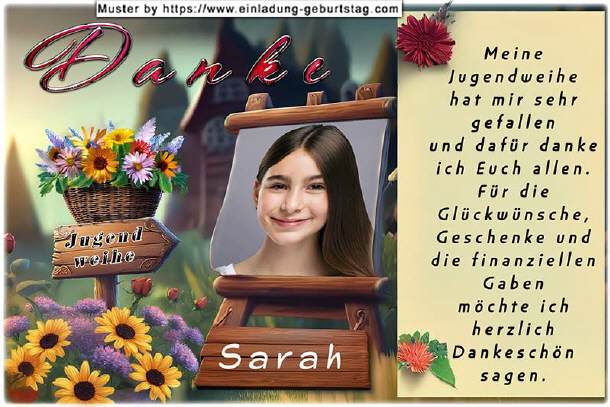 Danksagungskarte Jugendweihe - die Staffelei