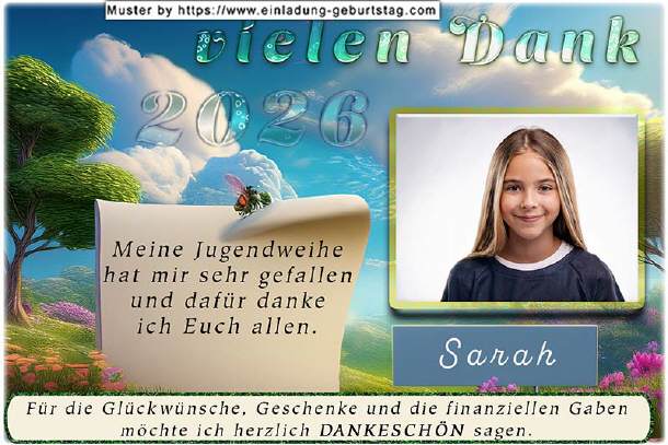 Danksagungskarte Jugendweihe - Naturgemälde