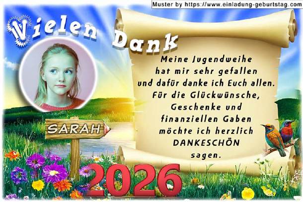 Danksagungskarte Jugendweihe - Landschaftsbild