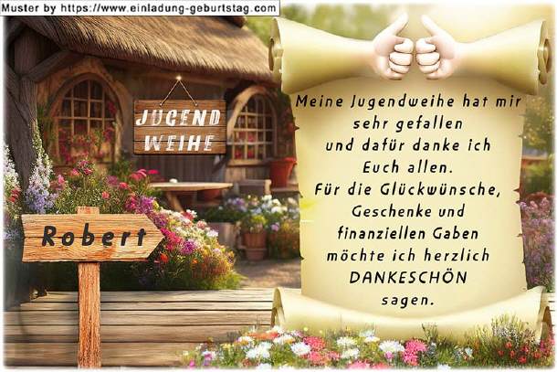 Danksagungskarte Jugendweihe - Daumen hoch