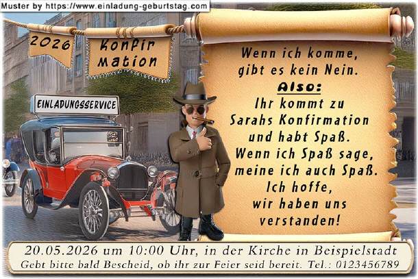 lustige Einladung Konfirmation - klare Ansage