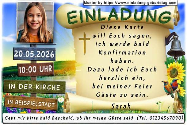 Einladung Konfirmation Foto - der Wegweiser