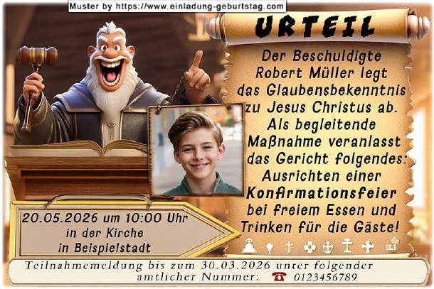 Einladung Konfirmation Foto - das Urtel