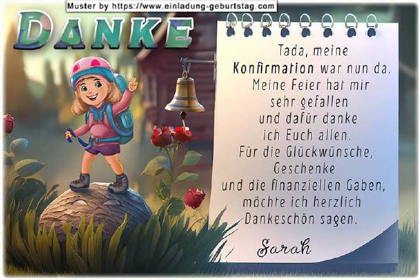 Danksagungskarte Konfirmation - Tada